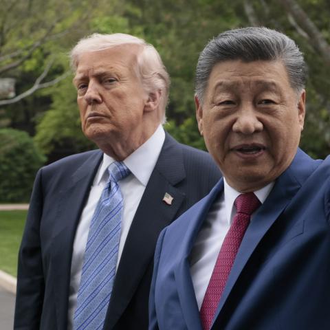 Caption President Donald Trump and Chinese President Xi Jinping tour Zhongnanhai Garden on May 15, 2026, in Beijing, China. (Getty Images) Share to Twitter