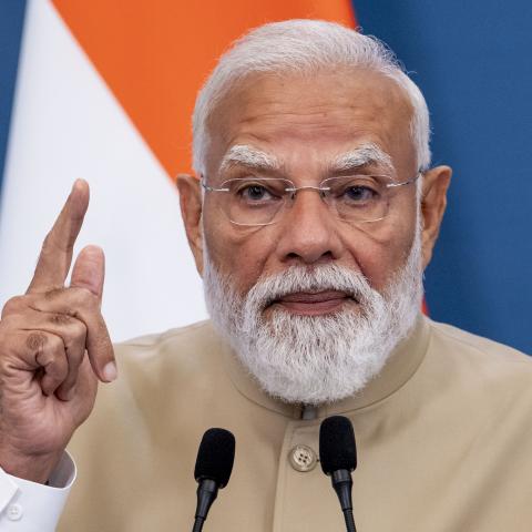 Indian Prime Minister Narendra Modi speaks during a joint press conference on May 20, 2026, in Rome, Italy. (Getty Images)