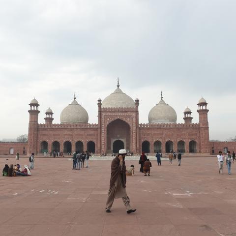 People visit the historic Badshahi Mosque in Lahore, Pakistan, on February 18, 2026. (Getty Images)