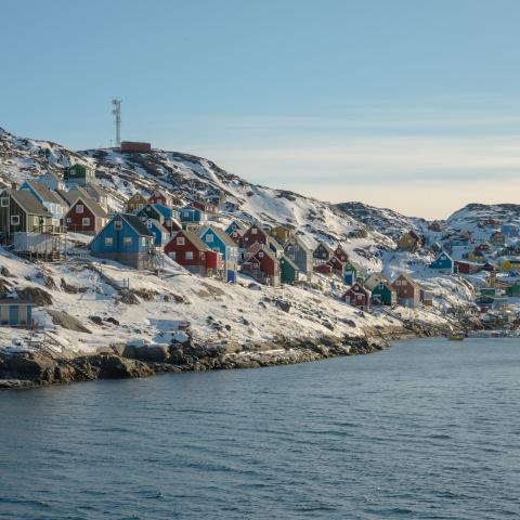 Caption The village of Kangaamiut, Greenland, on March 14, 2026. (Getty Images)