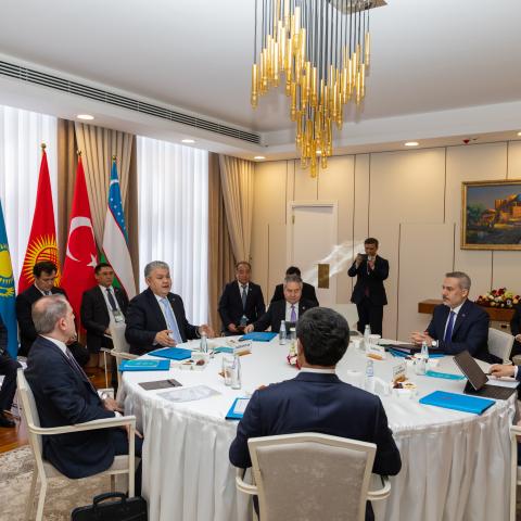 The Council of Foreign Ministers Meeting of the Organization of Turkic States (OTS) in Turkistan, Kazakhstan, on May 15, 2026. (Getty Images)