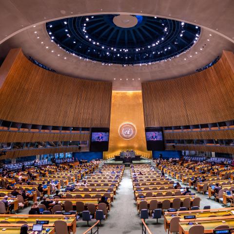 The General Assembly of the United Nations is seen during the election of the next president of the General Assembly on June 2, 2026, in New York City. (Getty Images)