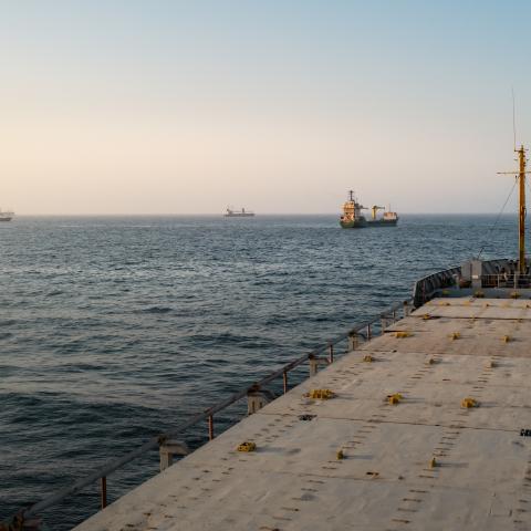 Oil tankers and cargo vessels are anchored off the coast of Oman on June 23, 2026. (Getty Images)