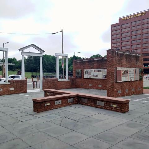  "Freedom and Slavery in the Making of a New Nation" exhibit panel at the President's House Site in Philadelphia, Pennsylvania, USA