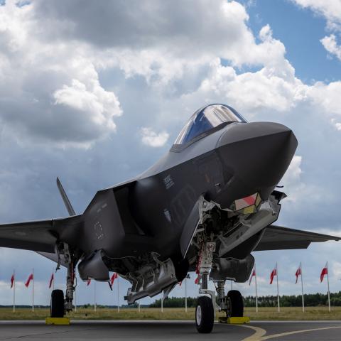 US-made F-35 aircraft of the Polish Air Force on the tarmac at the 32nd Tactical Air Base in Lask, Poland, on June 12, 2026. Getty Images)