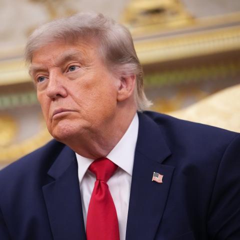 President Donald Trump attends a meeting in the Oval Office of the White House on June 24, 2026, in Washington, DC. (Getty Images)