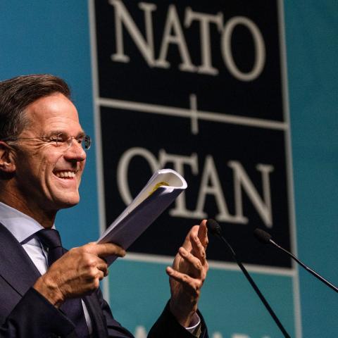Secretary General of NATO Mark Rutte speaks at the pre-summit press conference on July 6, 2026, in Ankara, Turkey. (Getty Images)