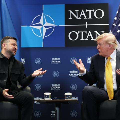 President Donald Trump meets with Volodymyr Zelenskyy, president of Ukraine, during the NATO summit on July 08, 2026 in Ankara, Turkey (Getty Images).