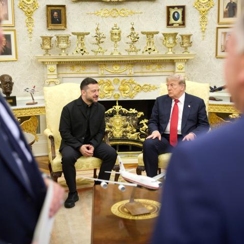 Ukrainian President Volodymyr Zelenskyy meets with President Donald Trump at White House during his visit to Washington, DC, on July 28, 2026. (Getty Images)
