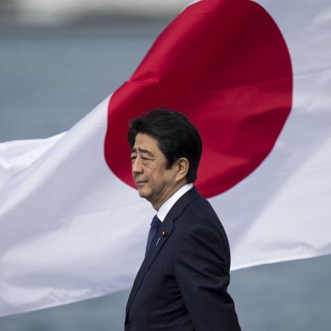 Japanese Prime Minister Shinzo Abe at Joint Base Pearl Harbor Hickam's Kilo Pier on December 27, 2016, in Honolulu, Hawaii. (Getty Images)