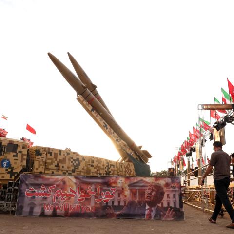 ranian Zolfaghar missiles are displayed at Azadi Square in Tehran on August 2, 2026. (Getty Images) Share to Twitter