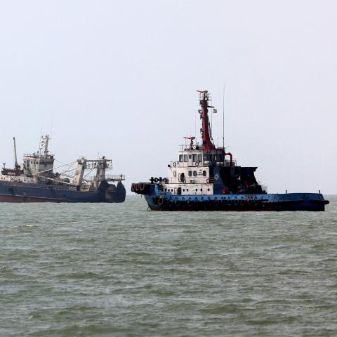 Vessels transit the Strait of Hormuz on August 10, 2026. (Getty Images)