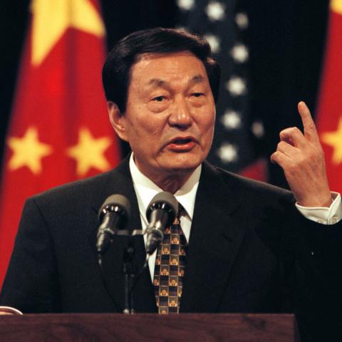 Premier Zhu Rongji speaks at the White House on April 8, 1999, in Washington, DC. (Getty Images)