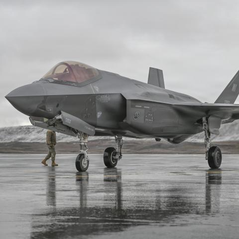 An F-35A Lightning II operates out of Pituffik Space Base in Greenland on September 10, 2026. (US Air National Guard)
