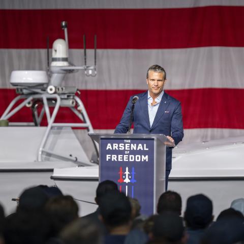 Secretary of War Pete Hegseth tours Saronic Technologies during the Arsenal of Freedom Tour near Austin, Tx., Sept 18, 2026. (DoW photo by U.S. Navy Petty Officer 1st Class Eric Brann)