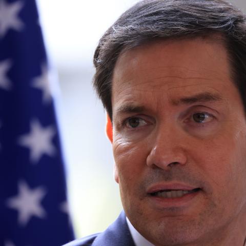 US Secretary of State Marco Rubio speaks during a conference as part of an official visit to Ecuador at Carondelet Palace on September 9, 2026, in Quito, Ecuador. (Getty Images)