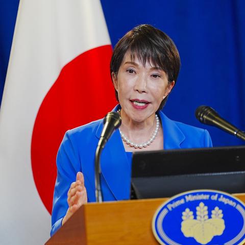 Japanese Prime Minister Sanae Takaichi holds a news conference in New York after she addressed the 81st session of the United Nations General Assembly on September 22, 2026, in New York City, US (Getty Images)