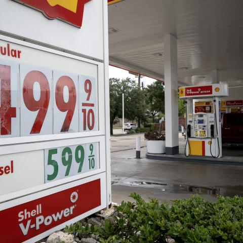 Gasoline prices are seen at a Shell gas station in Houston, Texas, on October 2, 2026. (Getty Images)