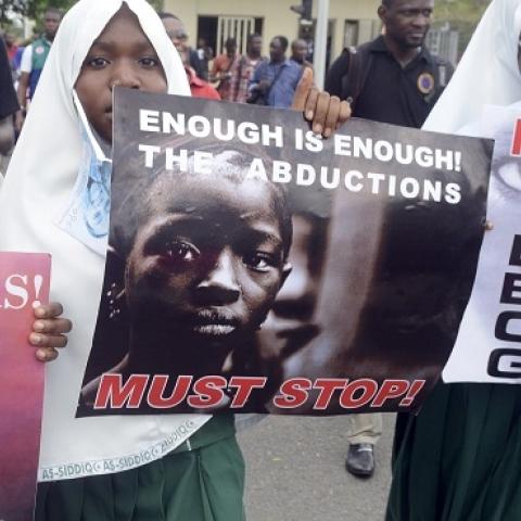 Rally in Support of Chibok Schoolgirls Abducted by Boko Haram, Lagos, Nigeria, May 5, 2014 (Pius Utomi Ekpei/AFP/Getty Images).
