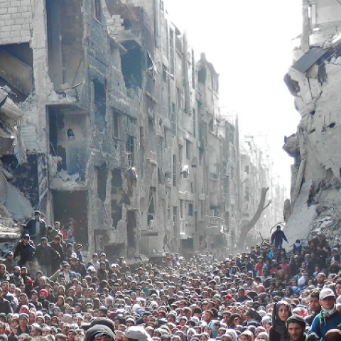 Yarmouk refugee camp, Damascus, January 31, 2014 (UNRWA via Getty Images)