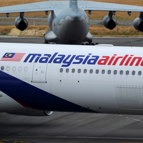 A Malaysia Airlines plane, Perth International Airport, March 25, 2014 (Greg Wood - Pool/Getty Images)