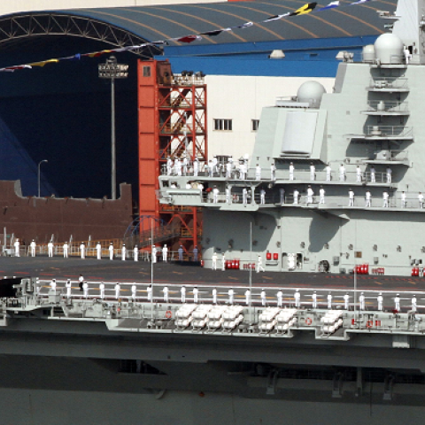 China's first aircraft carrier 'Liaoning' in Dalian, northeast China's Liaoning province (STR/AFP/GettyImages)