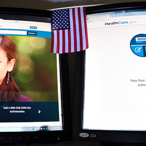 US government internet health insurance exchange Healthcare.gov, October 21, 2013. (KAREN BLEIER/AFP/Getty Images)