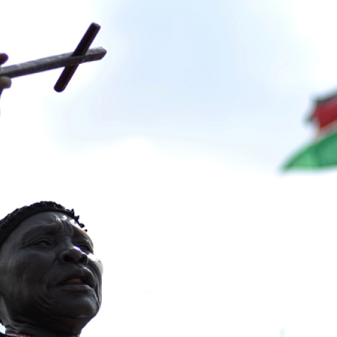 A South Sudanese woman in Juba on July 7, 2011 as part of preparations for independence celebrations when South Sudan secedes from the north. (ROBERTO SCHMIDT/AFP/Getty Images)