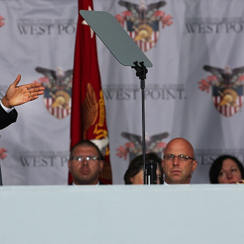 U.S. President Barack Obama gives the commencement address at the graduation ceremony at the U.S. Military Academy at West Point on May 28, 2014 in West Point, New York. (Spencer Platt/Getty Images)
