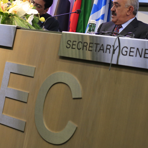 The 164th meeting of the OPEC conference in Vienna, on December 4, 2013.(ALEXANDER KLEIN/AFP/Getty Images)