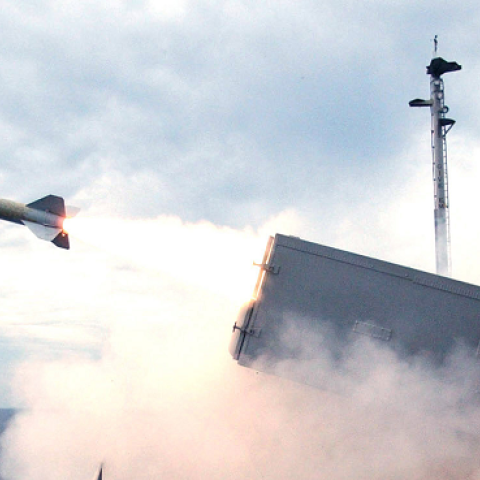 A live-fire self-defense missile exercise aboard the aircraft carrier USS Harry S. Truman (CVN 75) on Sept. 11, 2004. (DoD/Petty Officer 2nd class Jason P. Taylor, U.S. Navy/Released) 