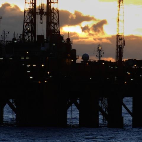 An oil platform in the Norwegian Sea. (MARCEL MOCHET/AFP/Getty Images)