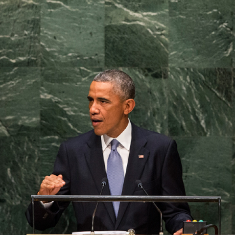 U.S. President Barack Obama speaks at the 69th United Nations General Assembly at United Nations Headquarters on September 24, 2014 in New York City. (Andrew Burton/Getty Images)