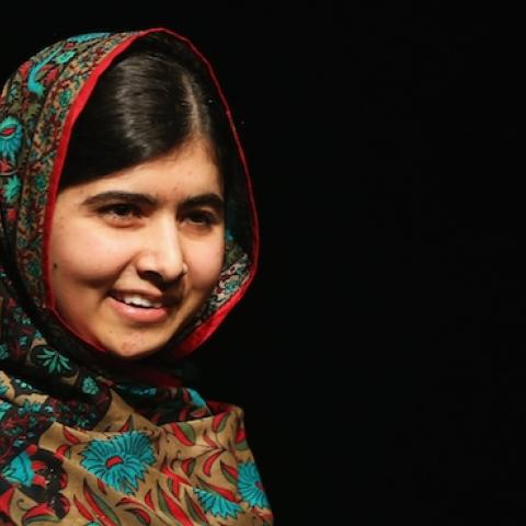 Malala Yousafzai at a press conference at the Library of Birmingham after being announced as a recipient of the Nobel Peace Prize, on October 10, 2014 in Birmingham, England. (Christopher Furlong/Getty Images)