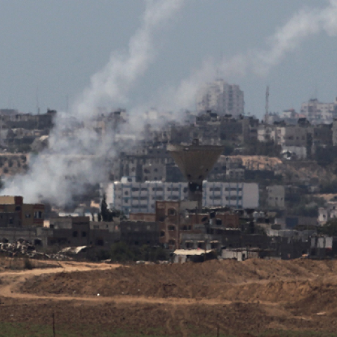 Rockets being fired by Palestinian militants from the Gaza strip into Israel, August 20, 2014.(DAVID BUIMOVITCH/AFP/Getty Images)