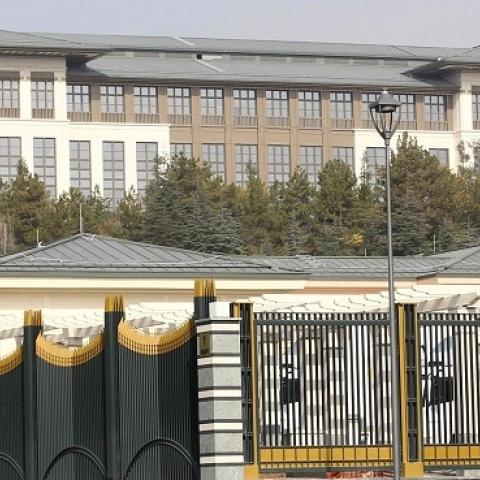 The new Ak Saray presidential palace (White Palace) on the outskirts of Ankara on October 29, 2014. (ADEM ALTAN/AFP/Getty Images)