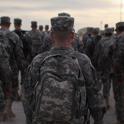 U.S. Army soldiers from the 2-82 Field Artillery, 3rd Brigade, 1st Cavalry Division,  one of the last American combat units to exit from Iraq on December 15, 2011. (Joe Raedle/Getty Images)