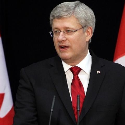 Canada's Prime Minister Stephen Harper at Ottawa International Airport on March 18, 2014 in Ottawa, Ontario. (Cole Burston/AFP/Getty Images)