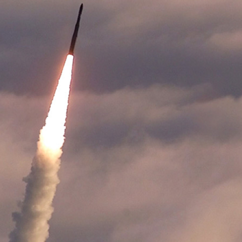 An unarmed Minuteman II intercontinental ballistic missile launches from Vandenberg Air Force Base, California. (USAF/Getty Images)