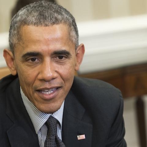 US President Barack Obama in the Oval Office of the White House in Washington, DC, February 4, 2015. (SAUL LOEB/AFP/Getty Images)