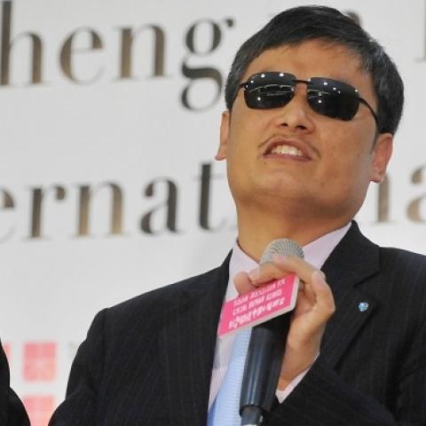 Chinese dissident Chen Guangcheng speaks during a press conference in Taipei on June 24, 2013. (Mandy Cheng/AFP/Getty Images)