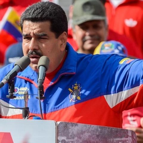 Venezuelan President Nicolas Maduro delivers a speech in Caracas on February 28, 2015. (FEDERICO PARRA/AFP/Getty Images)