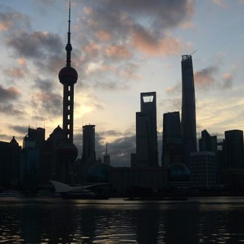 Pudong's Lujiazui Financial District in Shanghai on October 28, 2014. (JOHANNES EISELE/AFP/Getty Images)