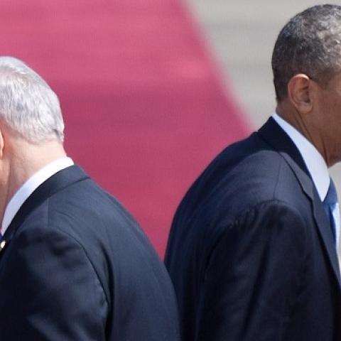 US President Barack Obama and Israeli Prime Minister Benjamin Netanyahu at Ben Gurion International Airport on March, 20, 2013 near Tel Aviv, Israel. (Uriel Sinai/Getty Images)