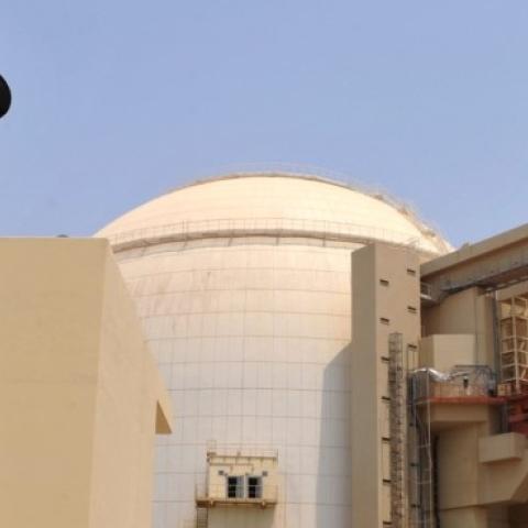 The reactor building at the Russian-built Bushehr nuclear power plant as the first fuel is loaded, on August 21, 2010 in Bushehr, southern Iran. (IIPA via Getty Images)