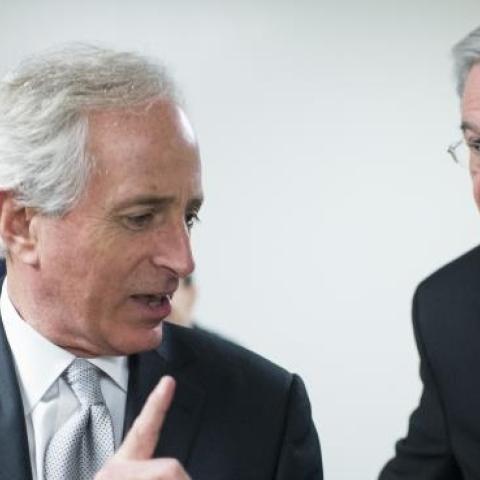 Sen. Bob Corker, R-Tenn., and Sen. Bob Menendez, D-N.J., Jan. 29, 2015. (Bill Clark/CQ Roll Call)