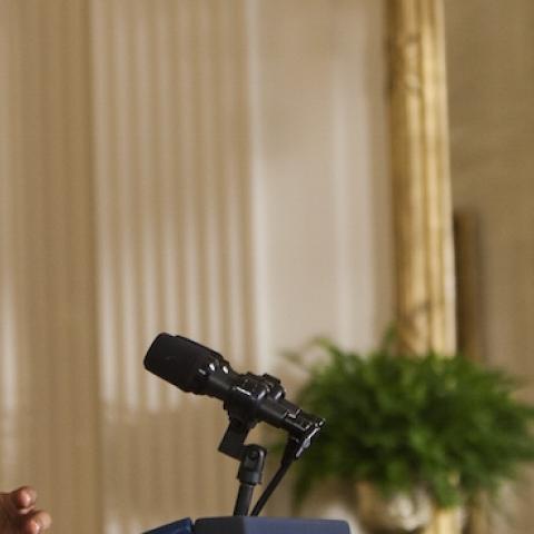 President Barack Obama announces his Clean Power Plan to combat Global Warming at the White House, August 3, 2015. (Samuel Corum/Anadolu Agency/Getty Images)