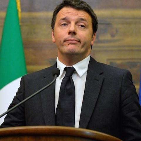 Italian PM Matteo Renzi gives a press conference on February 19, 2014, at Montecitorio Palace, Rome. (ANDREAS SOLARO/AFP/Getty Images)