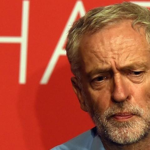 Jeremy Corbyn takes part in a Labour Party leadership hustings event in Warrington, north west England on July 25, 2015. (PAUL ELLIS/AFP/Getty Images)