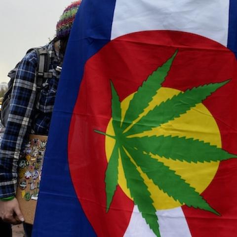 Pot smokers at the annual 420 celebration in Lincoln Park near the State Capitol in Denver, Colorado on April 20, 2015. (Helen H. Richardson/ The Denver Post)